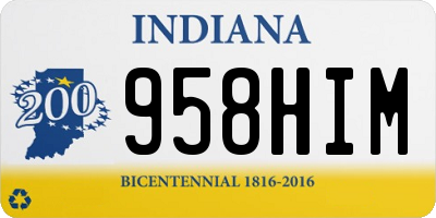 IN license plate 958HIM