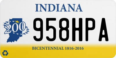 IN license plate 958HPA