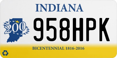 IN license plate 958HPK
