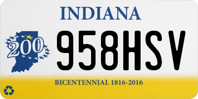 IN license plate 958HSV