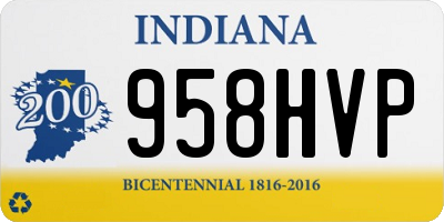 IN license plate 958HVP