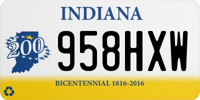 IN license plate 958HXW
