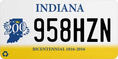 IN license plate 958HZN