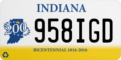 IN license plate 958IGD