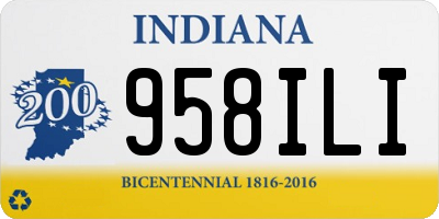 IN license plate 958ILI