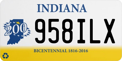 IN license plate 958ILX