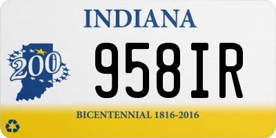 IN license plate 958IR
