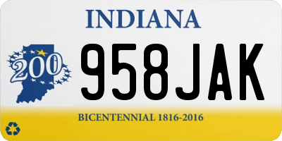 IN license plate 958JAK