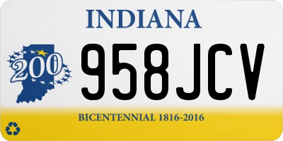 IN license plate 958JCV