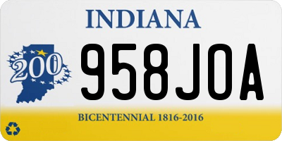 IN license plate 958JOA