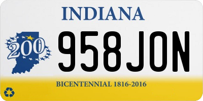 IN license plate 958JON