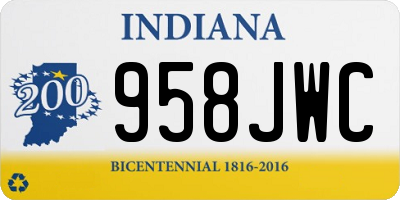 IN license plate 958JWC