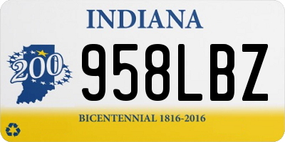 IN license plate 958LBZ