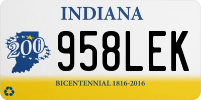 IN license plate 958LEK
