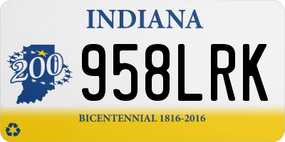 IN license plate 958LRK