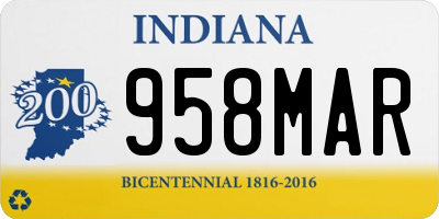 IN license plate 958MAR