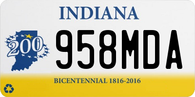 IN license plate 958MDA