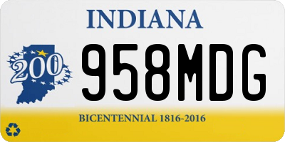 IN license plate 958MDG