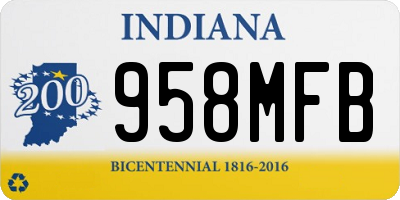 IN license plate 958MFB