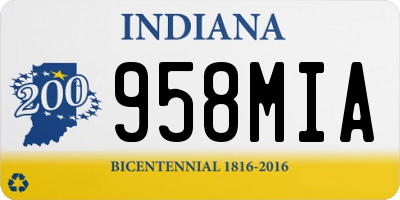 IN license plate 958MIA