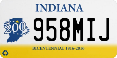 IN license plate 958MIJ