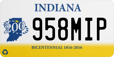 IN license plate 958MIP