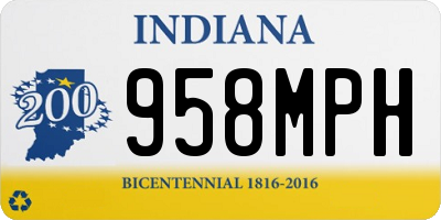 IN license plate 958MPH