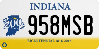 IN license plate 958MSB