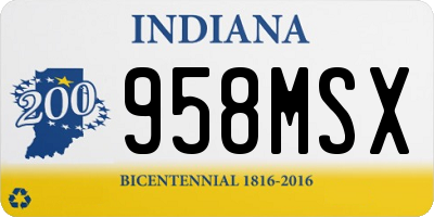 IN license plate 958MSX