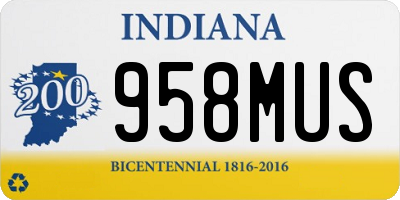IN license plate 958MUS