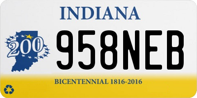 IN license plate 958NEB