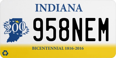 IN license plate 958NEM