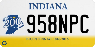 IN license plate 958NPC
