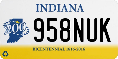 IN license plate 958NUK