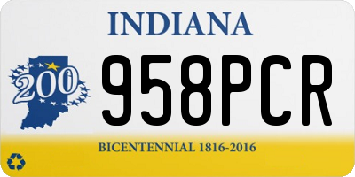 IN license plate 958PCR