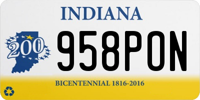 IN license plate 958PON