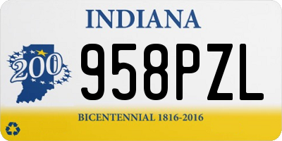 IN license plate 958PZL