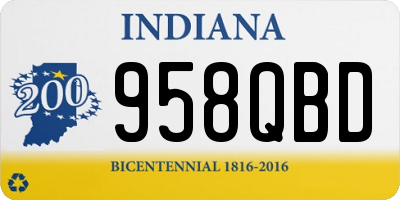 IN license plate 958QBD