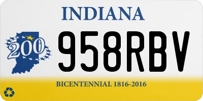 IN license plate 958RBV