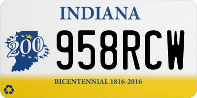 IN license plate 958RCW