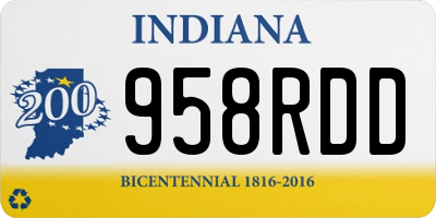 IN license plate 958RDD