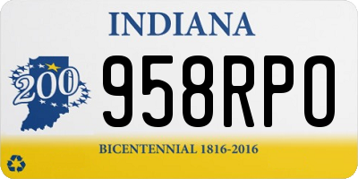 IN license plate 958RPO