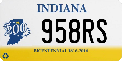 IN license plate 958RS