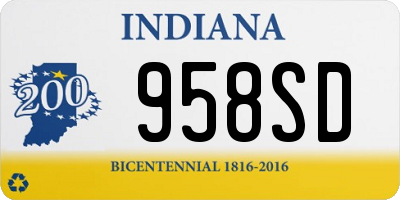 IN license plate 958SD