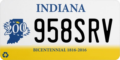 IN license plate 958SRV