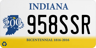 IN license plate 958SSR