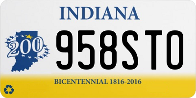 IN license plate 958STO