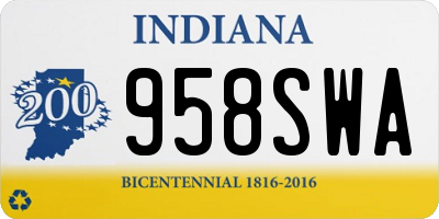 IN license plate 958SWA