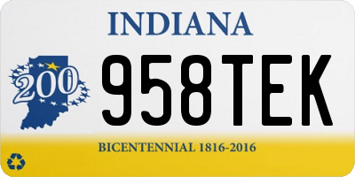 IN license plate 958TEK