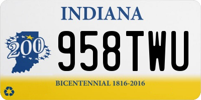 IN license plate 958TWU